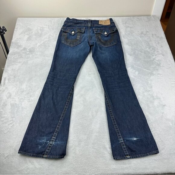 Vintage True Religion Men's Size 30x33 Embroidered Flared Jeans Made in USA - Picture 4 of 13